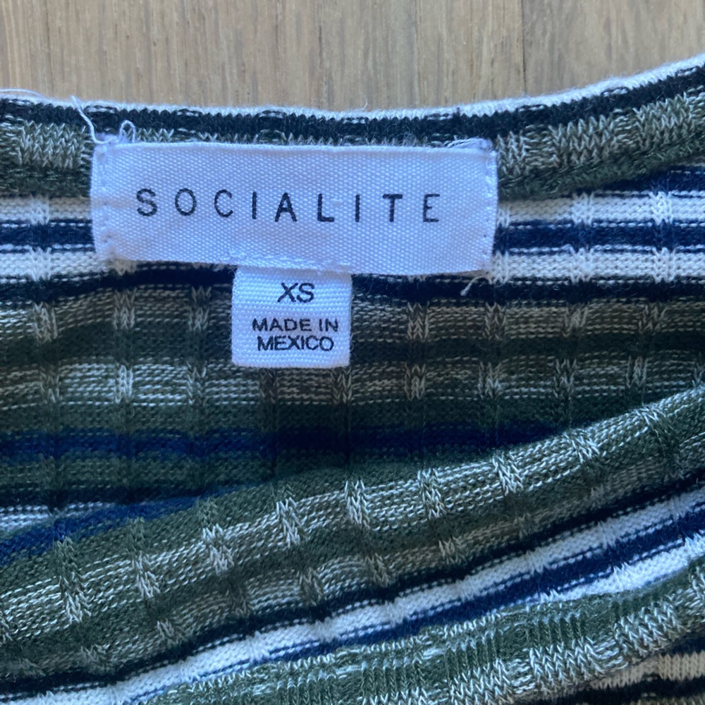 SOCIALITE Ribbed Striped Cami Midi Dress - Picture 5 of 10